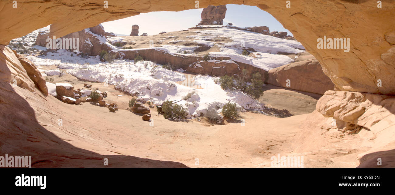 Esplorare Arches National Park Dicembre 2017 Foto Stock