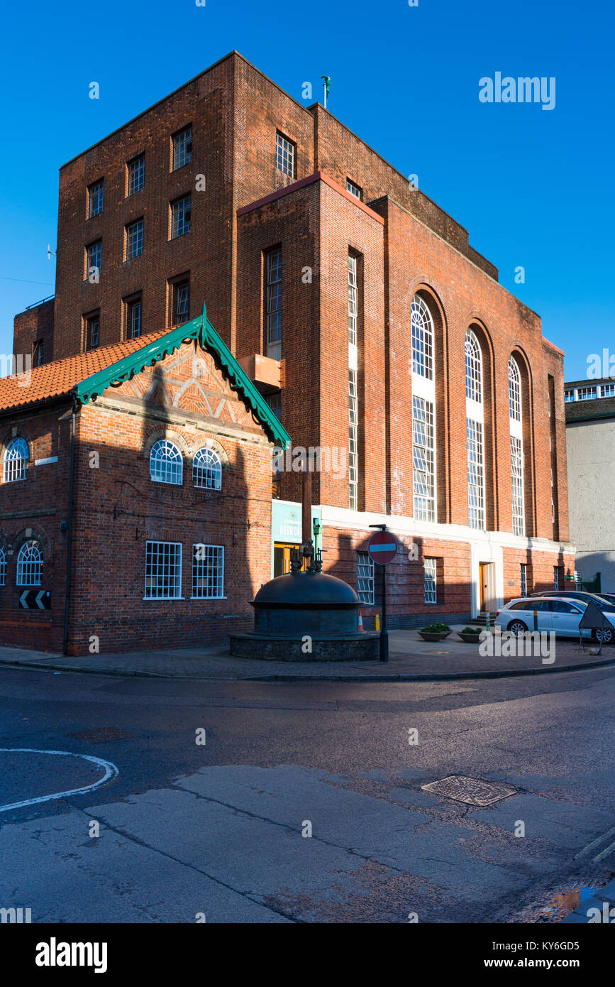La Greene King brewery,Westgate Street, Bury St Edmunds, Suffolk, Inghilterra, Regno Unito. Foto Stock