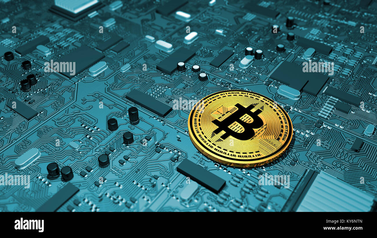 Bitcoin, cryptocurrency, soldi elettronici, la moneta virtuale, transizioni Foto Stock