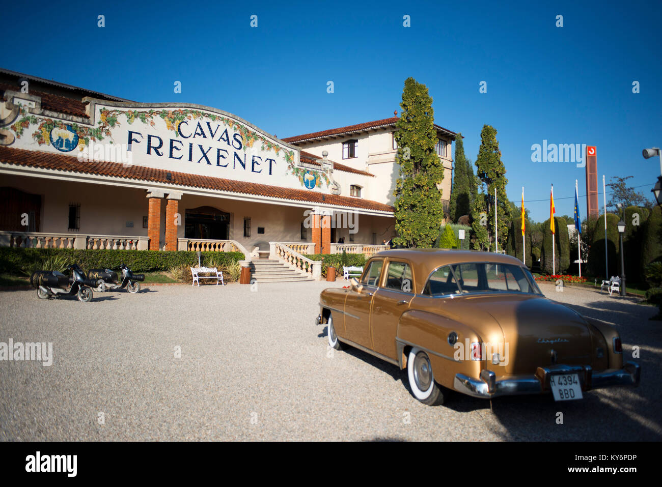 Cavas Freixenet cantina. Sant Sadurni d'Anoia, San Sadurni de Noya. Edificio della cantina. Catalonia Spagna. Foto Stock