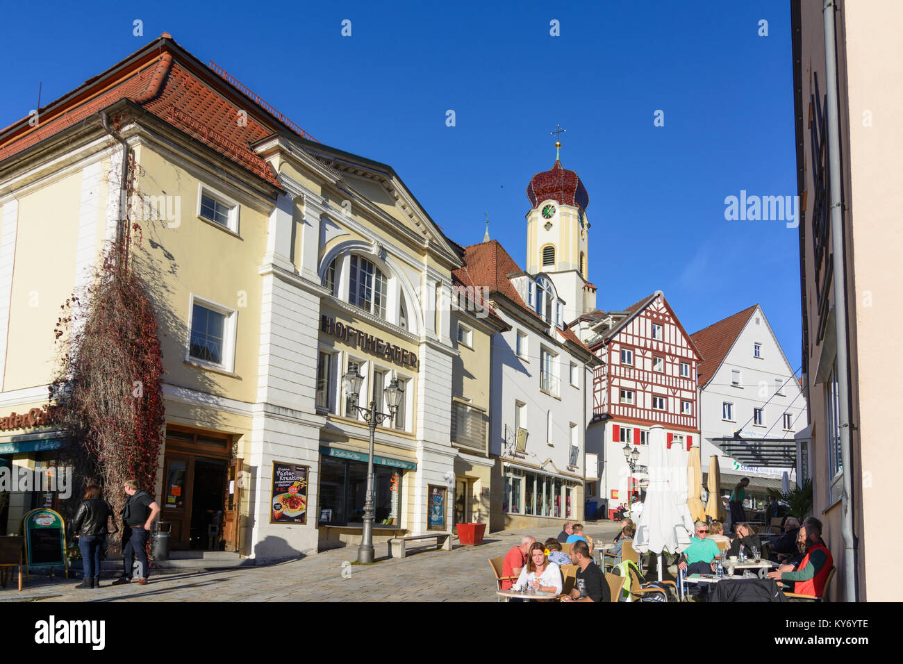 Per Sigmaringen: città vecchia, la chiesa St. Johann, Schwäbische Alb, Svevo, Baden-Württemberg, Germania Foto Stock