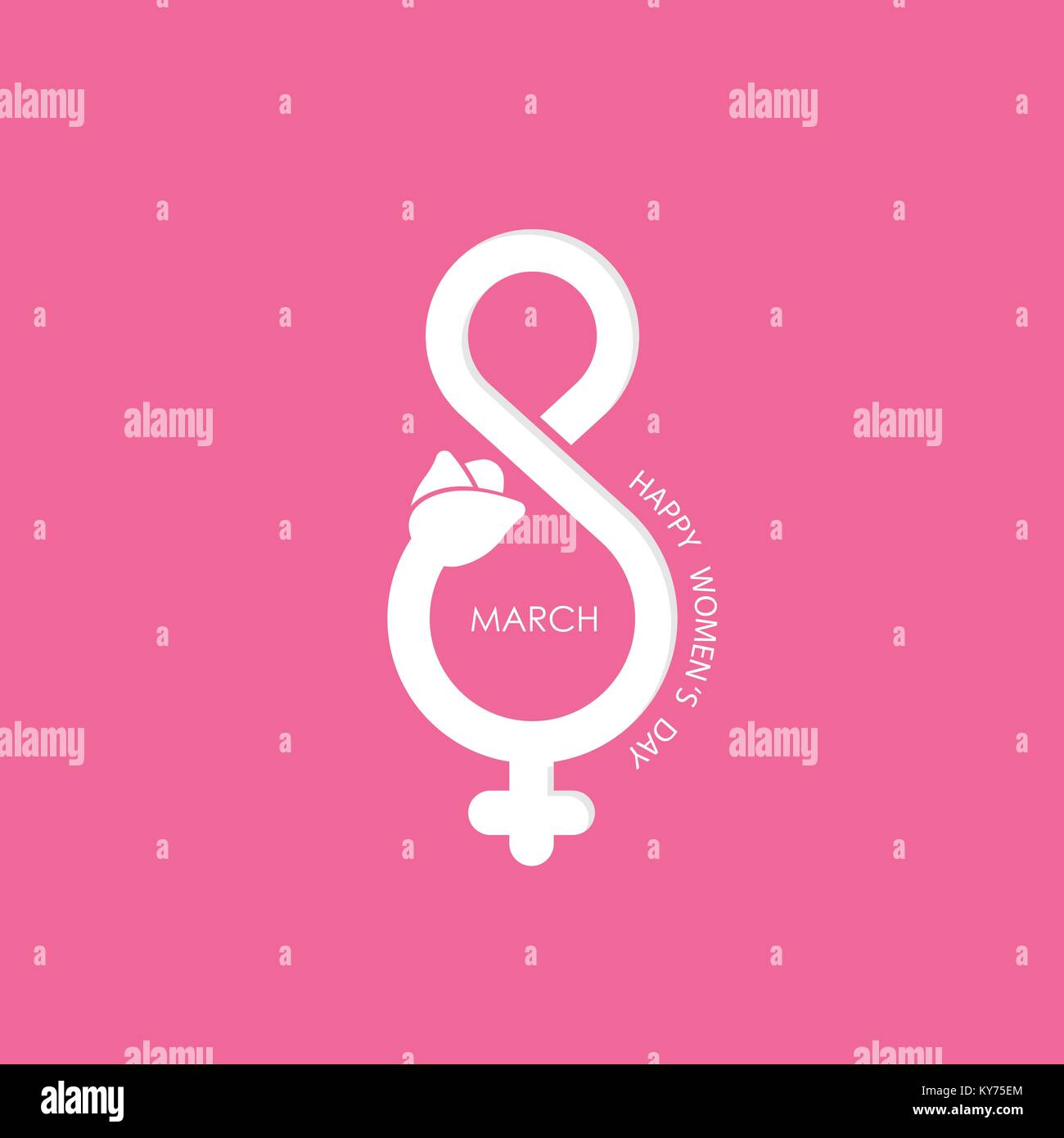 Creative 8 marzo logo design vettoriali con la giornata internazionale della donna icon.illustrazione vettoriale Illustrazione Vettoriale