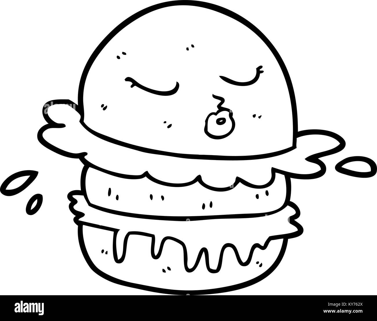 Cartoon fast food Burger Illustrazione Vettoriale