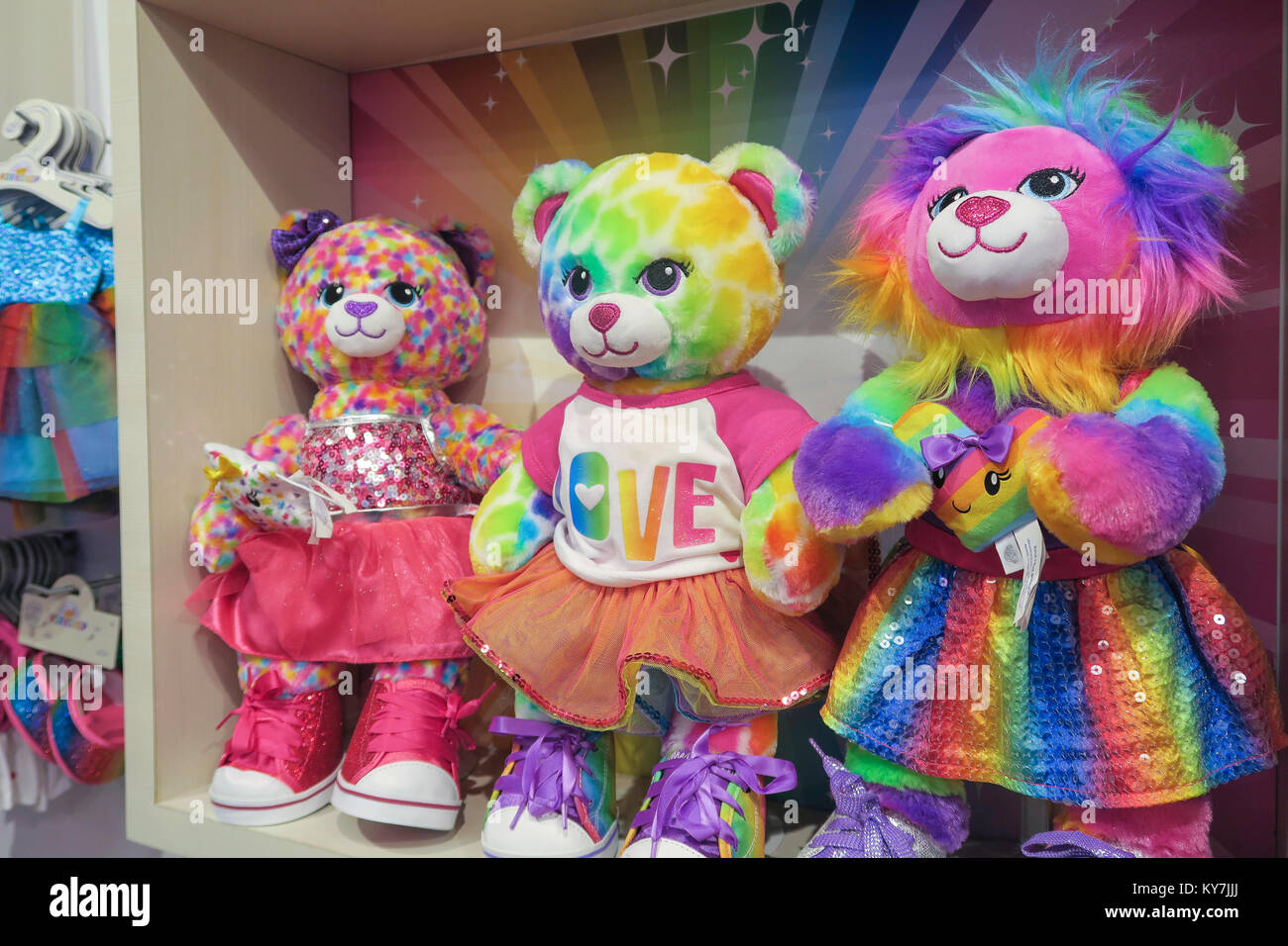 Build-un-Bear Workshop sulla West 34th Street, New York, Stati Uniti d'America Foto Stock