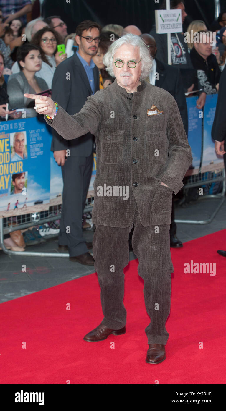 Billy Connolly assiste la prima mondiale di "cosa abbiamo fatto sulla nostra vacanza' all'Odeon West End a Londra il 22 settembre 2014 foto da Brian Jordan Foto Stock