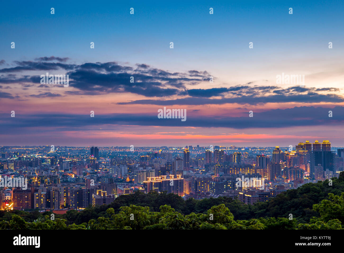 Vista aerea della città di Taoyuan, Taiwan Foto Stock