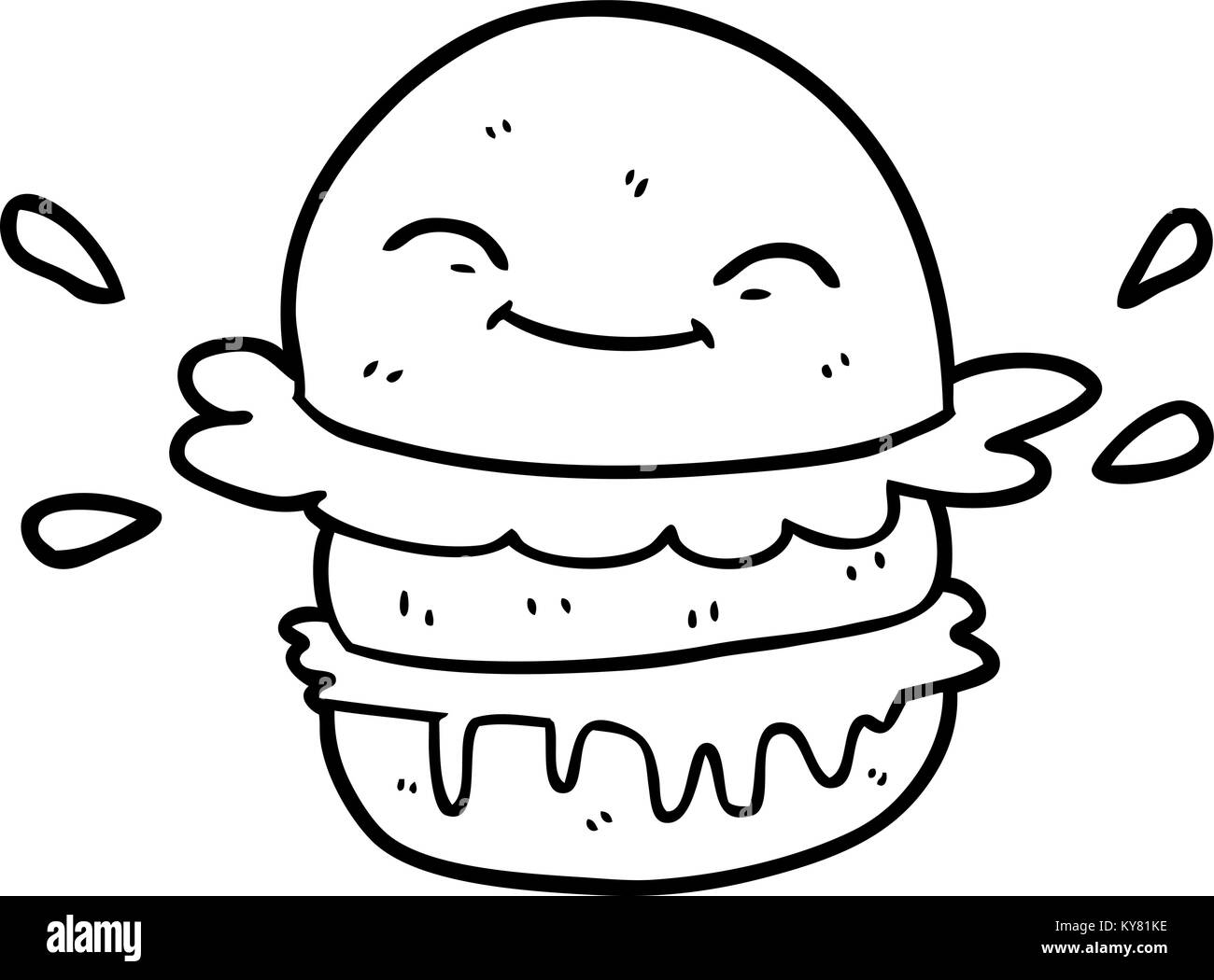 Cartoon fast food Burger Illustrazione Vettoriale