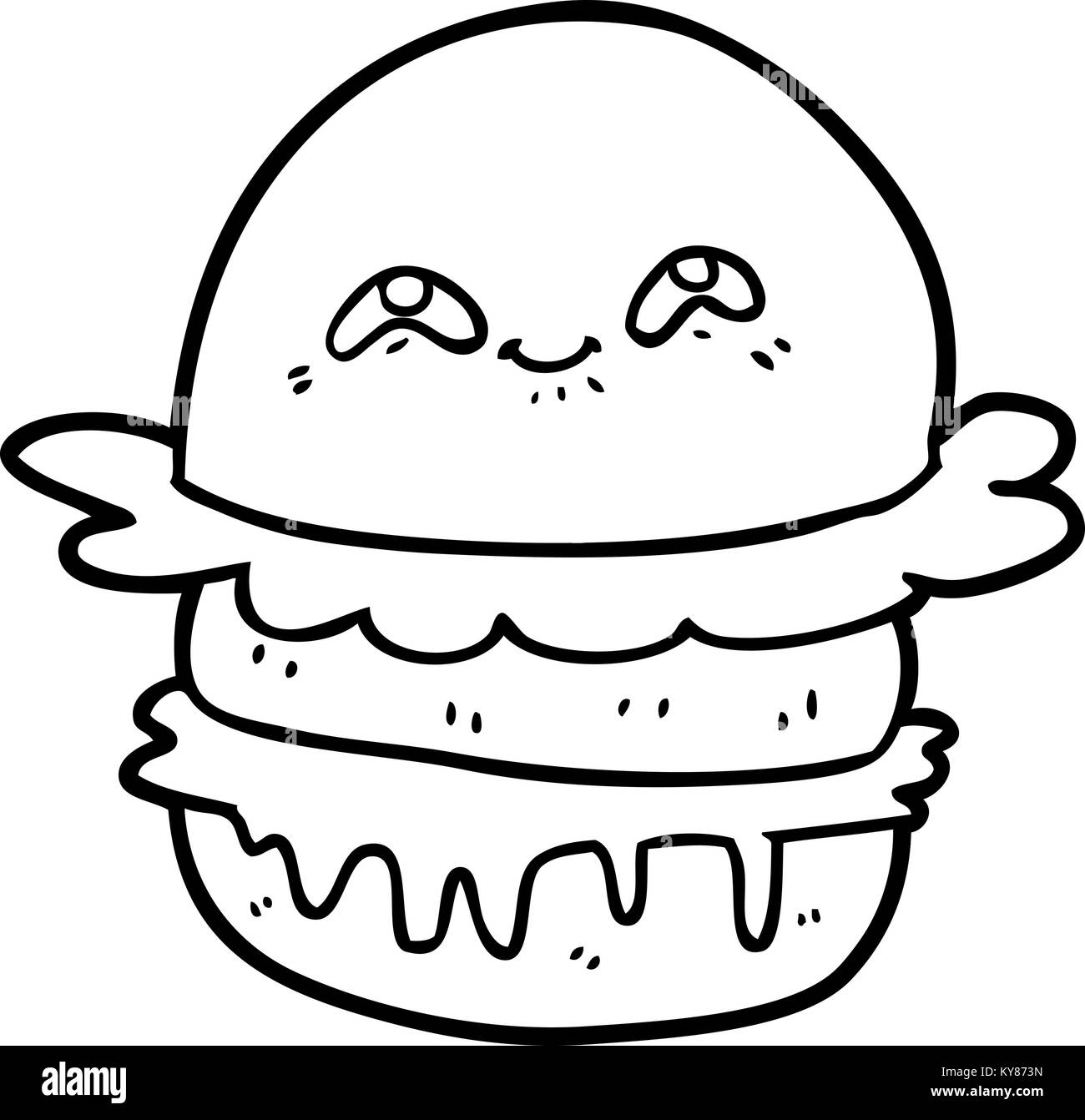 Cartoon fast food Burger Illustrazione Vettoriale