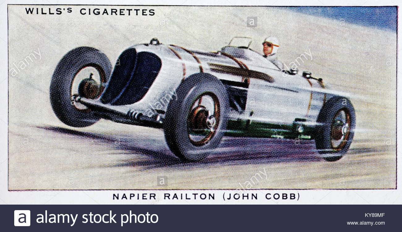 John Cobb era un British racing driver qui illustrata la guida a Napier Railton Foto Stock