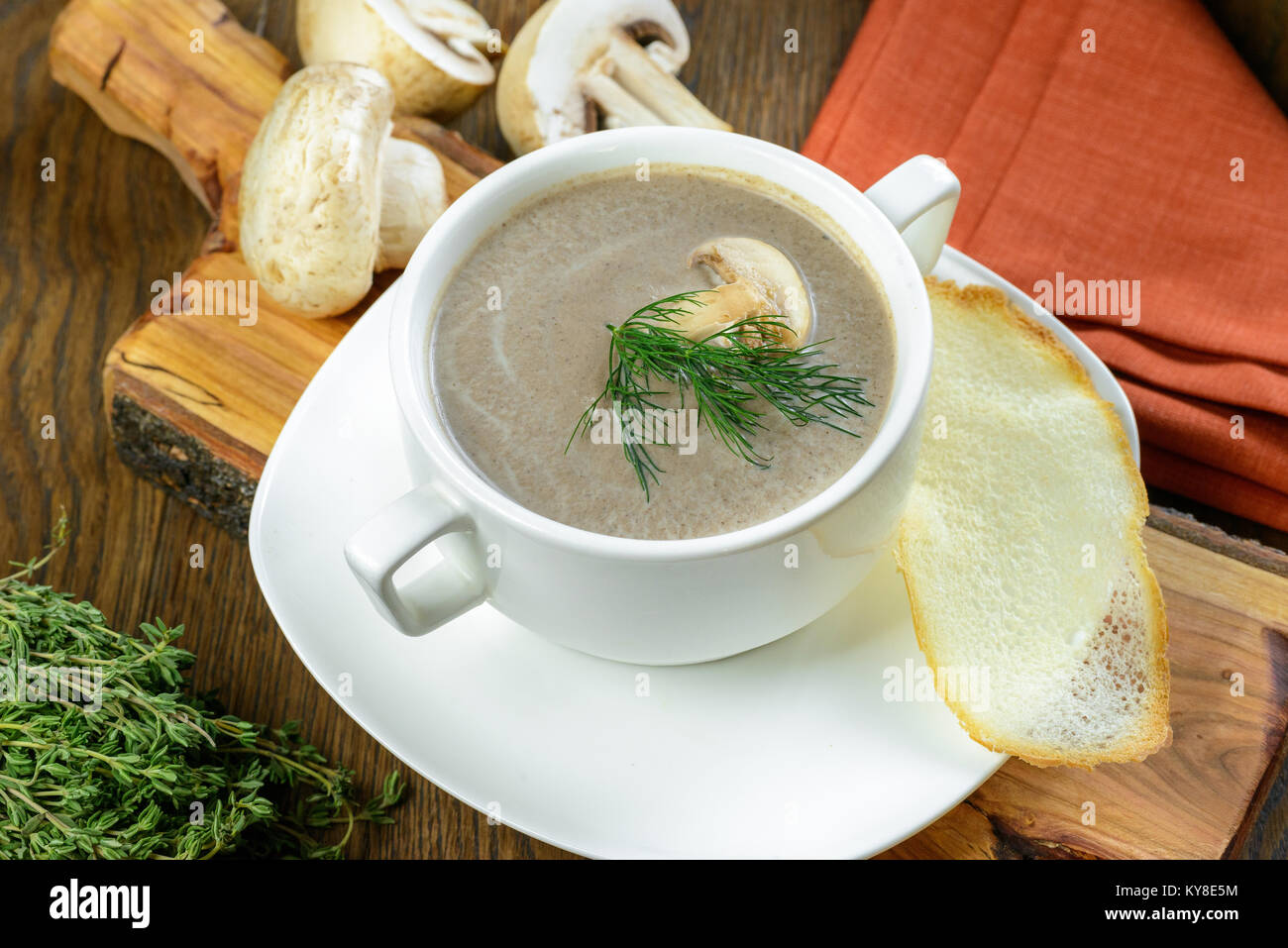 Mushroom cream soup Foto Stock