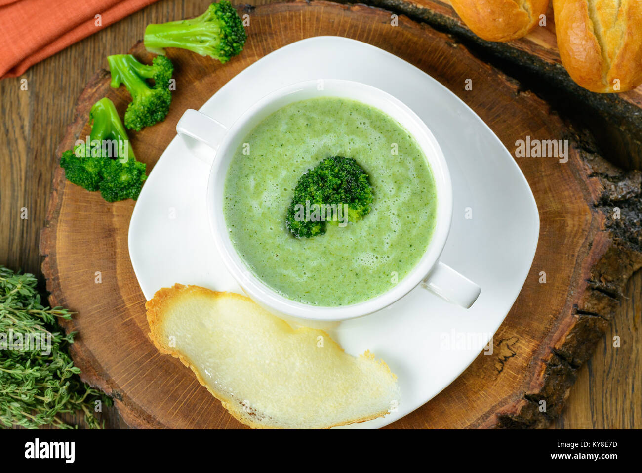 Broccoli cream soup Foto Stock