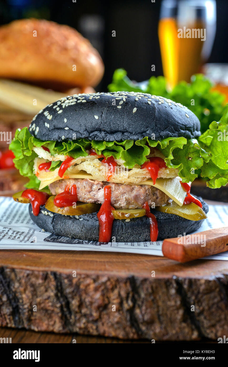 Grande succosa blackburger Foto Stock