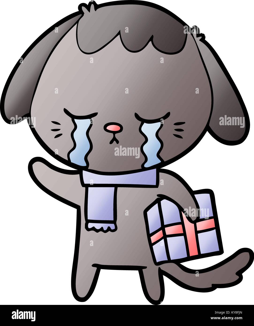 Cartoon pianto cane Illustrazione Vettoriale