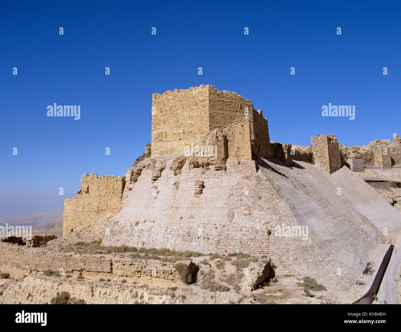 2215. Castello dei Crociati (1132AD), Kerak, Kerak Gov, Giordania Foto Stock