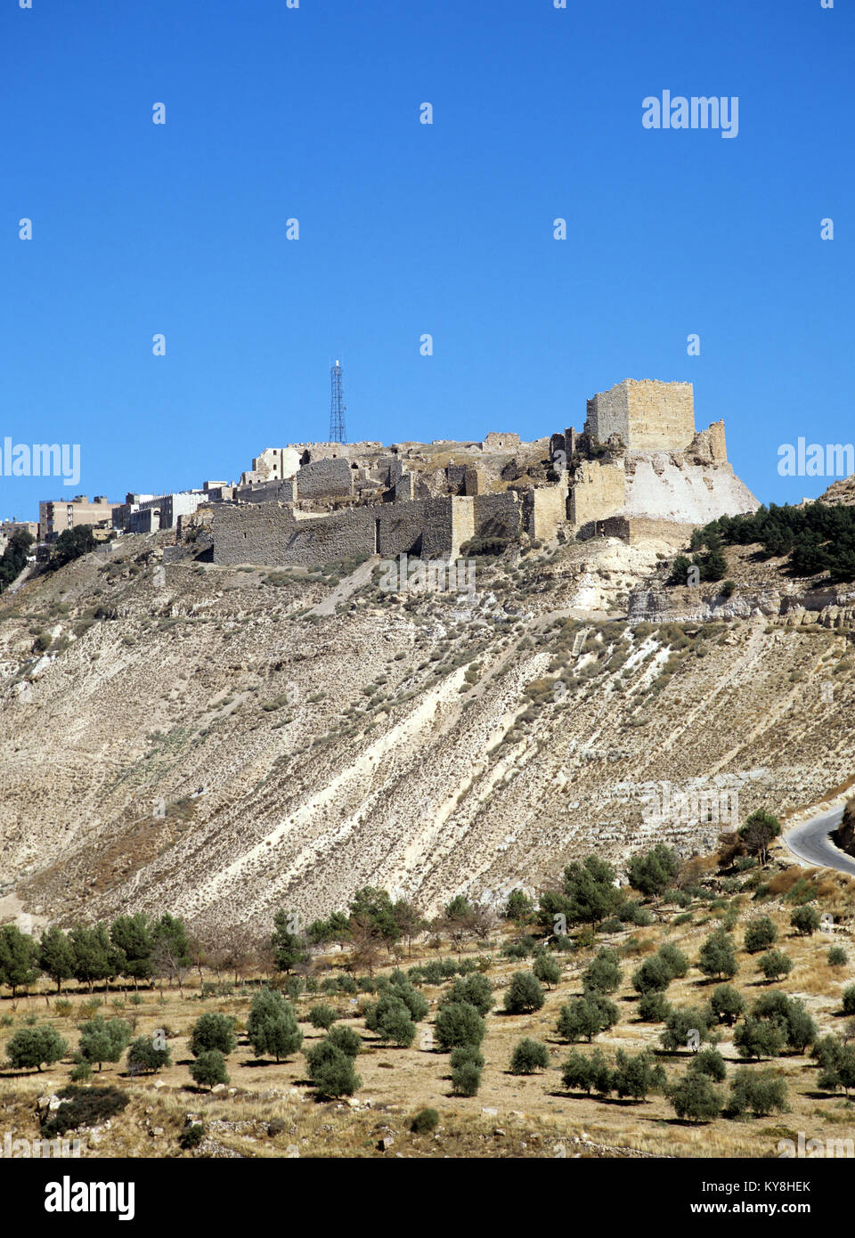 2217. Castello dei Crociati (1132AD), Kerak, Kerak Gov, Giordania Foto Stock