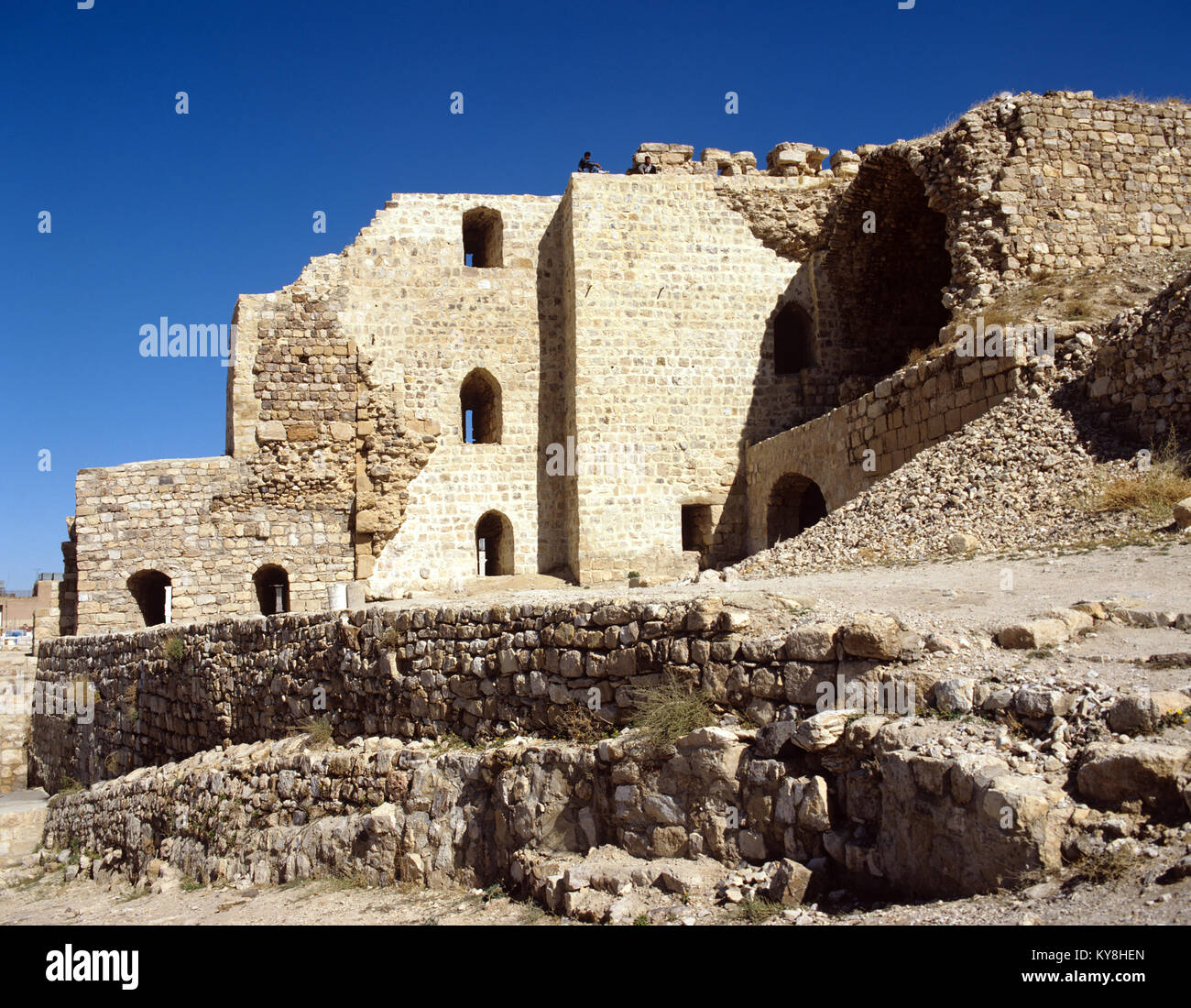 7999. Castello dei Crociati (1132AD), Kerak, Kerak Gov, Giordania Foto Stock