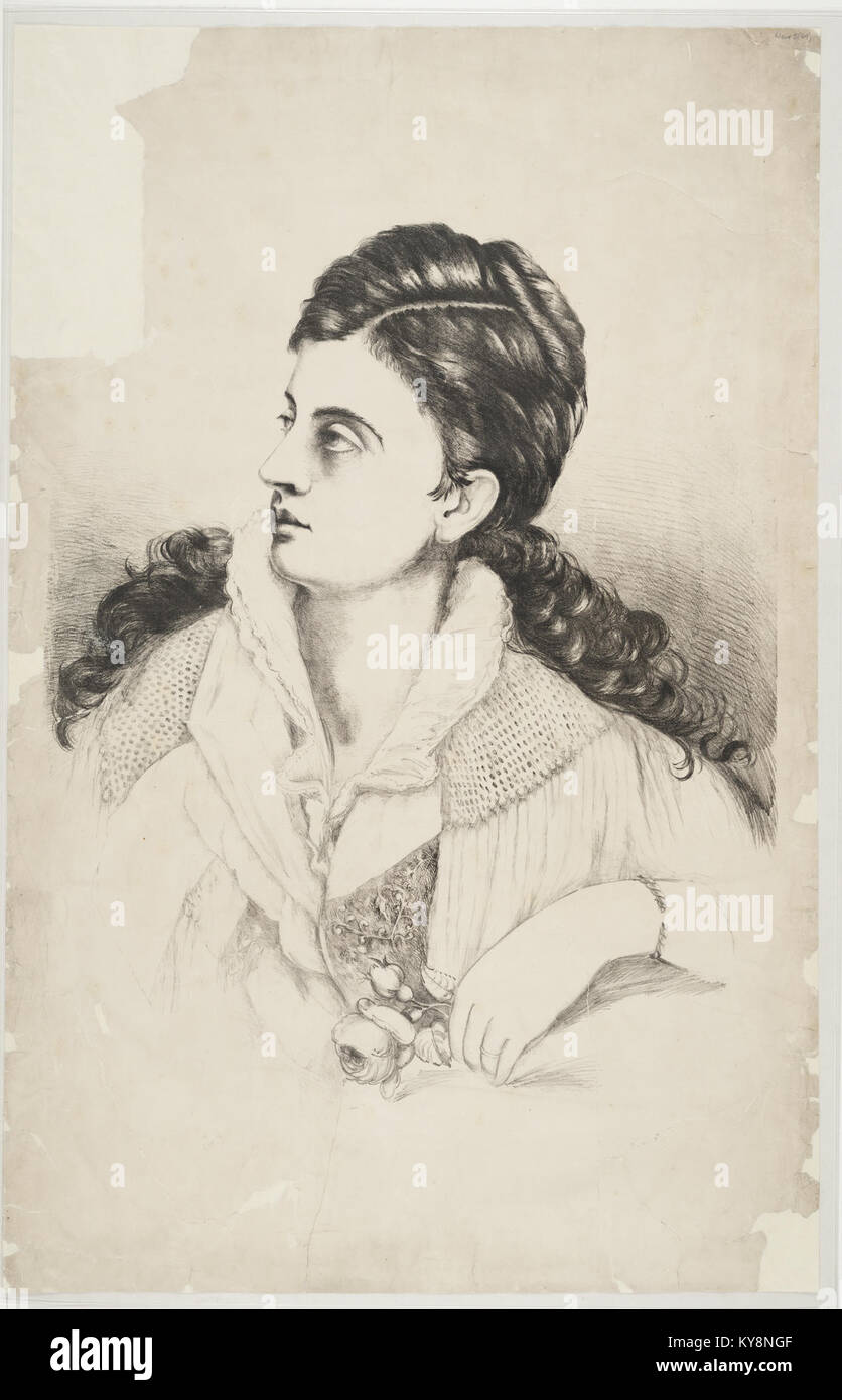 La signora Patrick Campbell è stata un'attrice inglese della fine del XIX secolo e dell'inizio del XX secolo, riconosciuta per le sue rappresentazioni teatrali e i contributi culturali. Questo ritratto fa parte della Weir Collection. Foto Stock