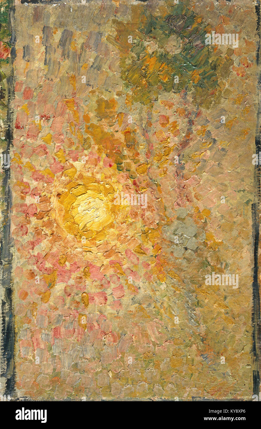 Il dipinto di Rihard Jakopič "Študija sonca" è uno studio artistico della luce del sole, che mostra l'approccio del pittore sloveno alla luce, al colore e ai paesaggi naturali nell'arte dei primi anni del XX secolo. Foto Stock