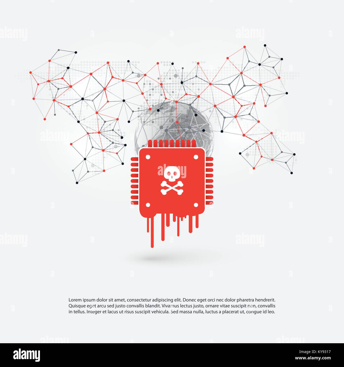 Processore colpite da Meltdown & spettro critiche vulnerabilità di sicurezza, attacchi informatici, la password o i dati personali della perdita sul computer, server cloud Illustrazione Vettoriale