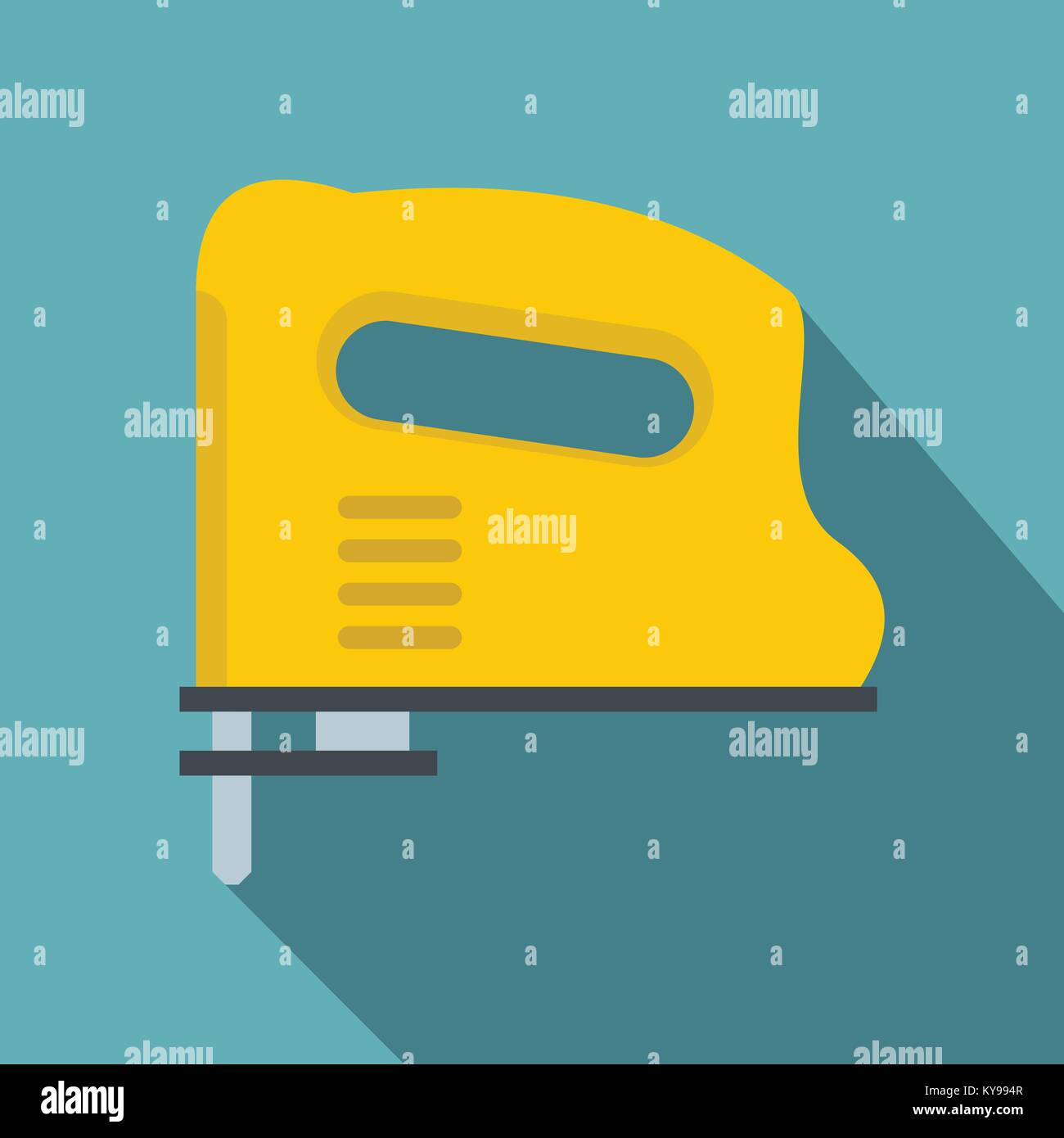 Giallo pistola pneumatica icona. Illustrazione piana di giallo pistola pneumatica icona vettore per il web Illustrazione Vettoriale