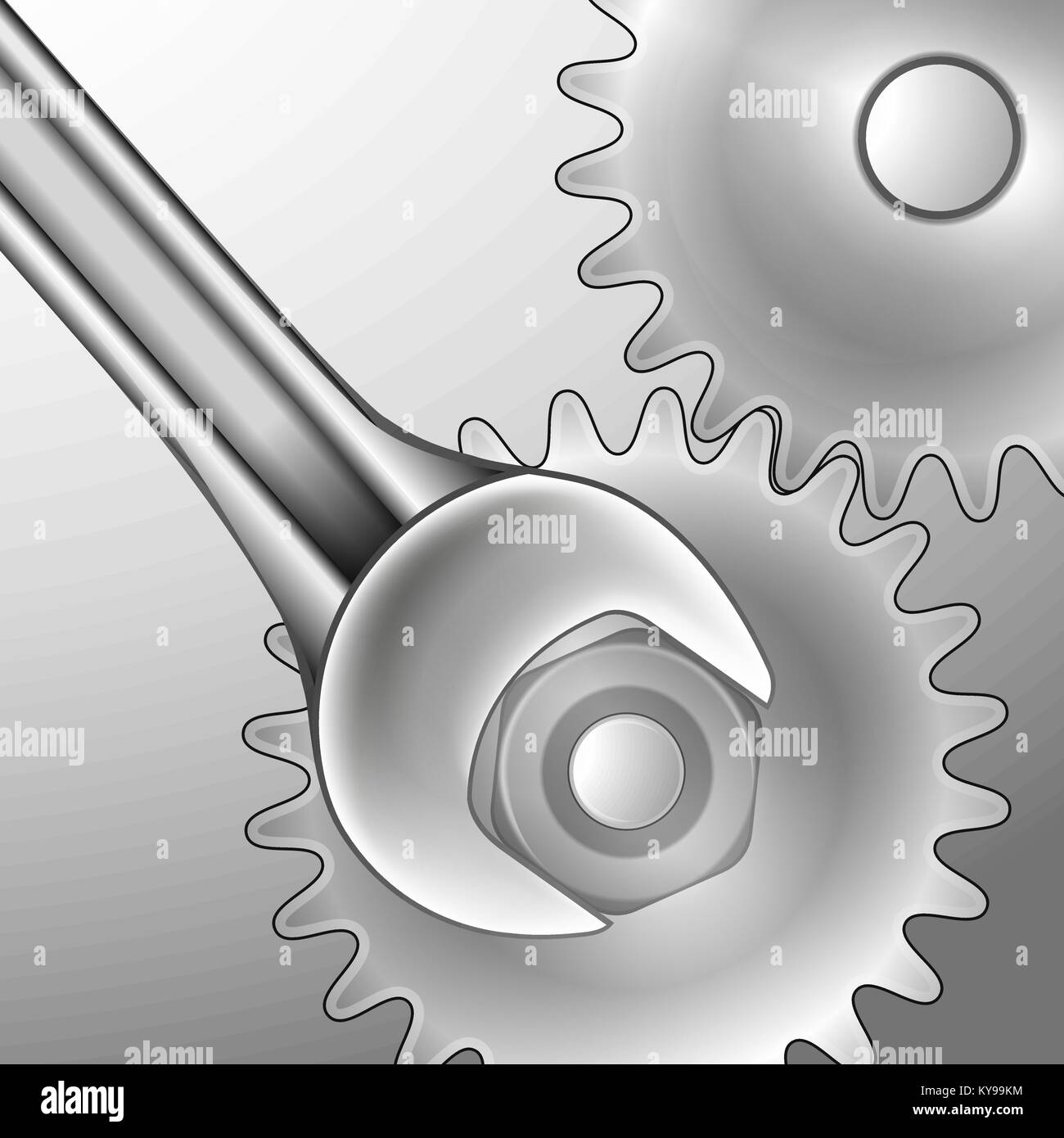 Disegno astratto con una chiave. Illustrazione Vettoriale. Illustrazione Vettoriale