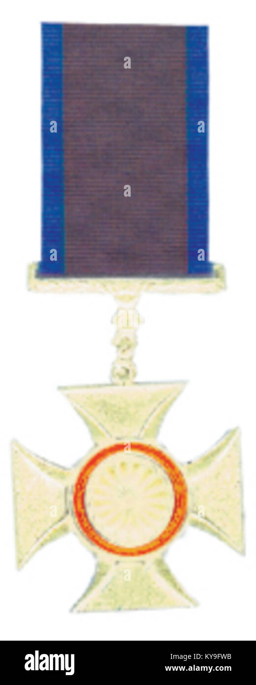 La VDF Gallantry Cross, Gold, è una decorazione militare assegnata per atti di valore e coraggio eccezionale all'interno della Volunteer Defense Force. Foto Stock