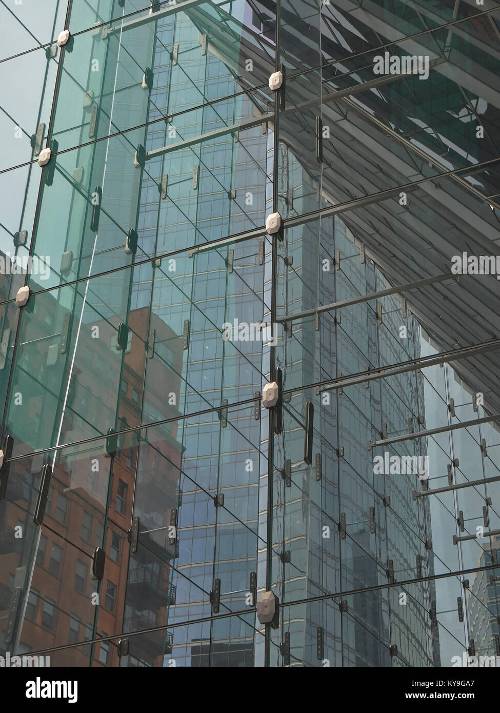 immagini astratte da pareti di vetro e riflessi Foto Stock