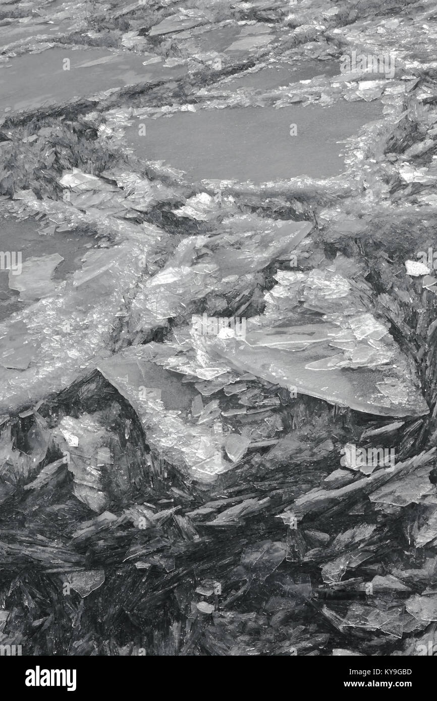 Close-up di ghiaccio formazioni shard Foto Stock