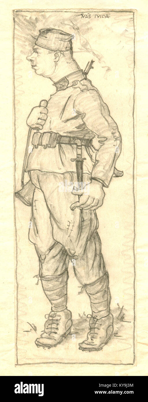 Questa immagine è una caricatura di Vladimir Antolić, raffigurante caratteristiche esagerate per effetto satirico o umoristico, comuni nell'arte editoriale. Foto Stock