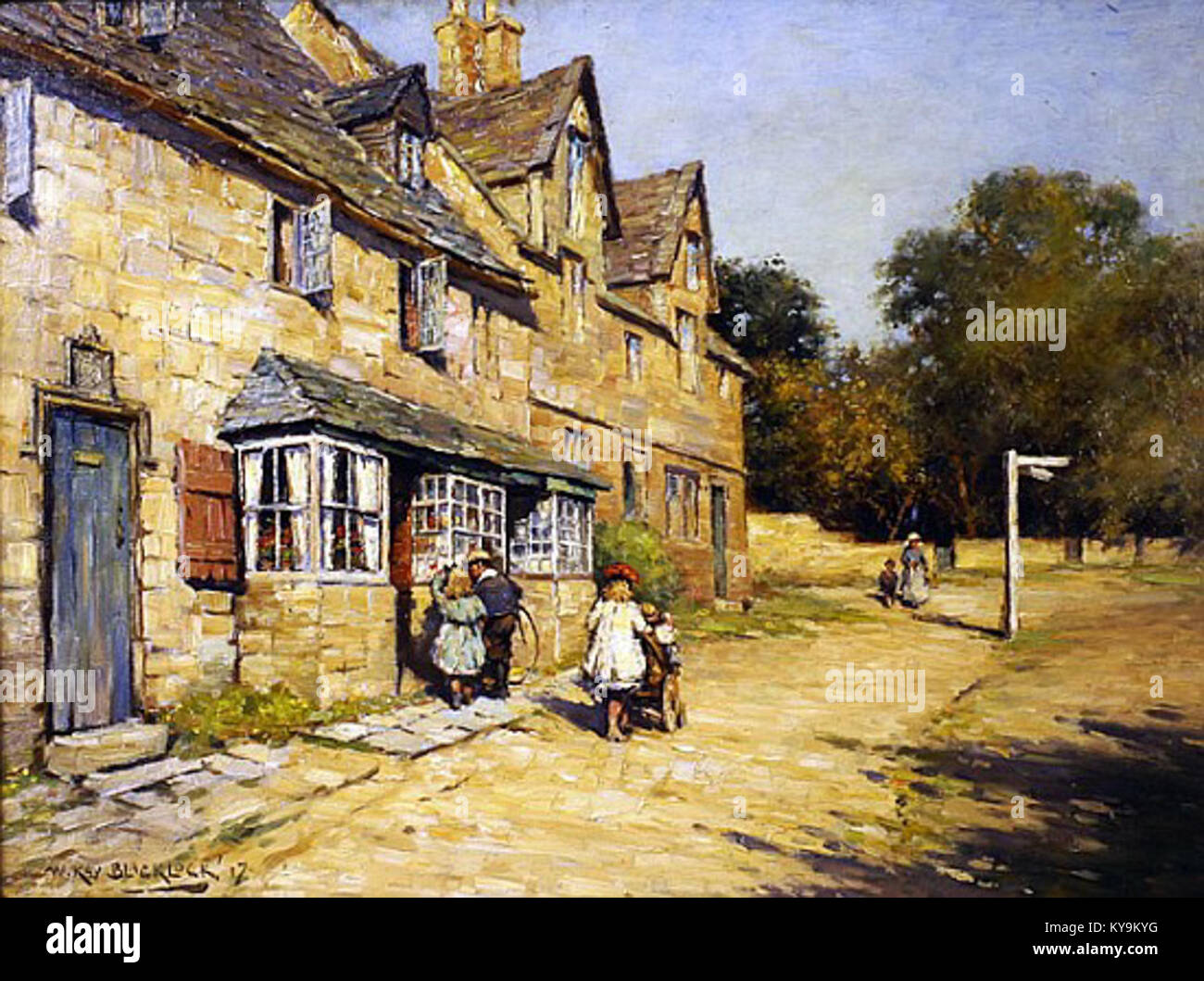 William Kay Blacklock, 1917 - Cotswold village Foto Stock