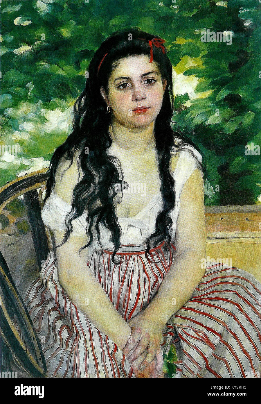 Dipinto "la Bohémienne" di Pierre-Auguste Renoir, raffigurante una donna in stile boemo, che mostra colore, luce e ritrattistica Foto Stock