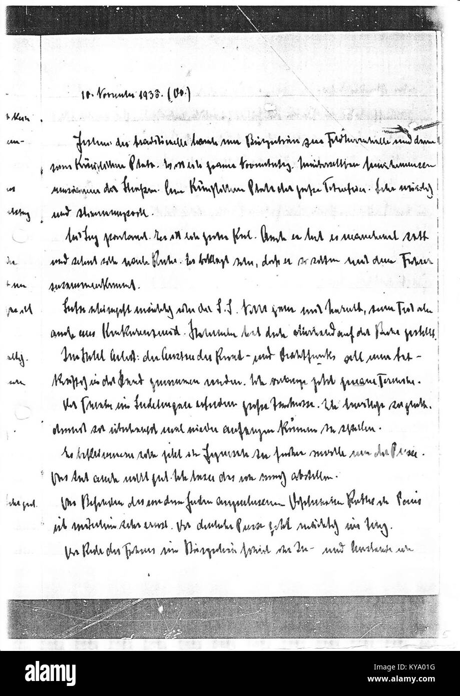 Voci del diario di Joseph Goebbels datate 10 e 11 novembre 1938, che documentano note personali e contesto storico durante la Germania nazista. Foto Stock