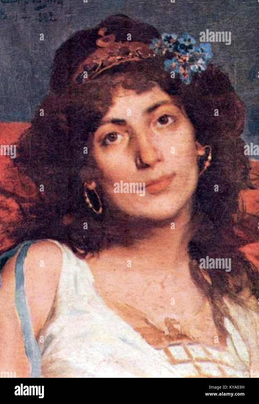 Dipinto 'cabec de escrava' di Oscar Pereira da Silva, raffigurante un ritratto di una donna schiava, che mostra lo stile del ritratto brasiliano del XIX secolo e il contesto culturale. Foto Stock