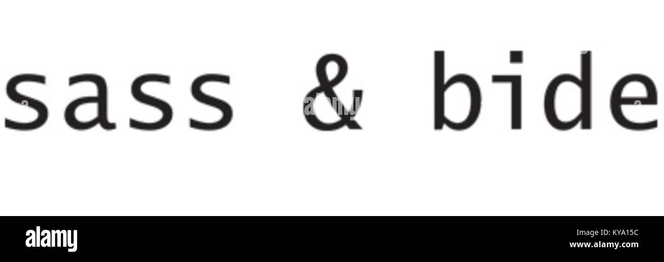 Il logo Sass & bide rappresenta il marchio dell'etichetta di moda australiana conosciuta per il suo design contemporaneo dell'abbigliamento e l'identità visiva. Foto Stock