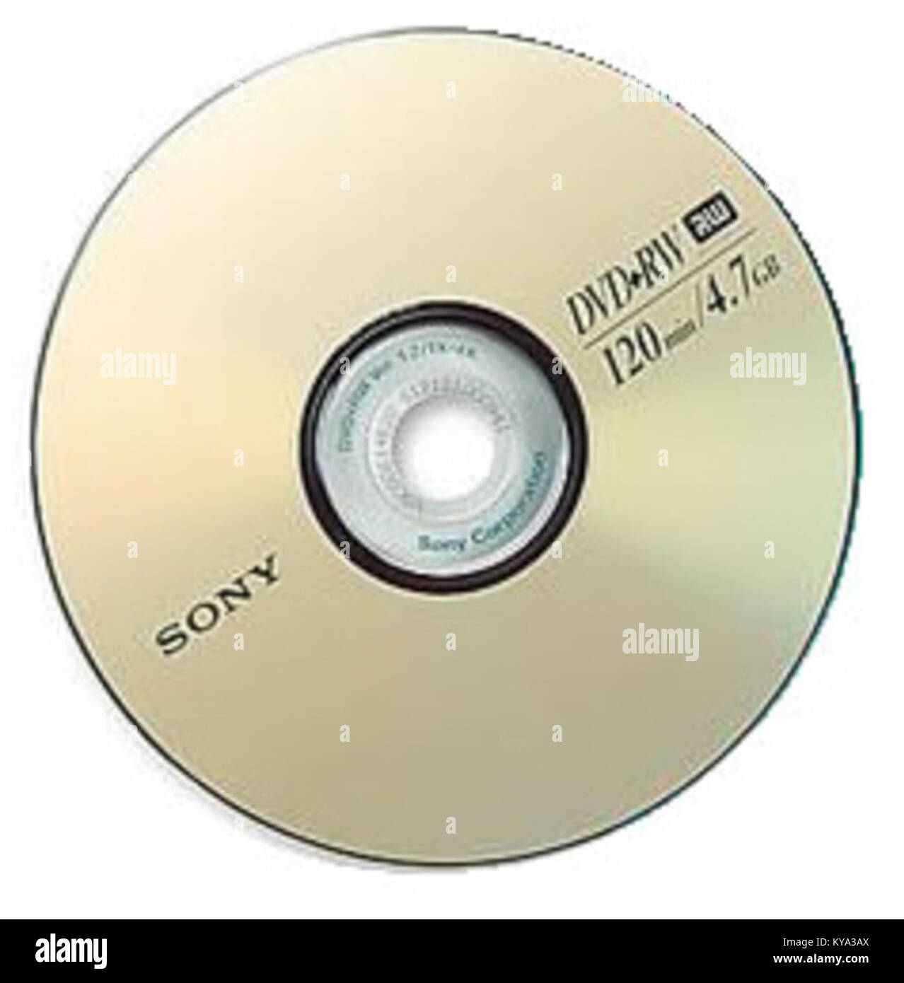 Sony DVD+RW è un disco ottico riscrivibile con una capacità di memorizzazione di 1,4 GB, utilizzato per l'archiviazione dei dati e la registrazione video, che supporta più riscritture. Foto Stock