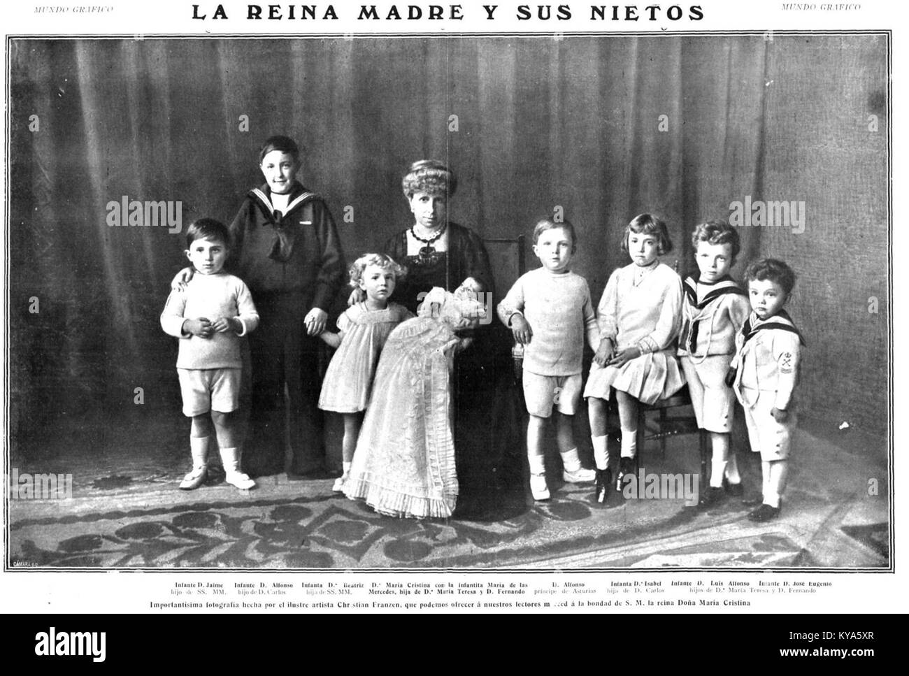 María Cristina de Habsburgo-Lorena y nietos, de Christian Franzen Foto Stock