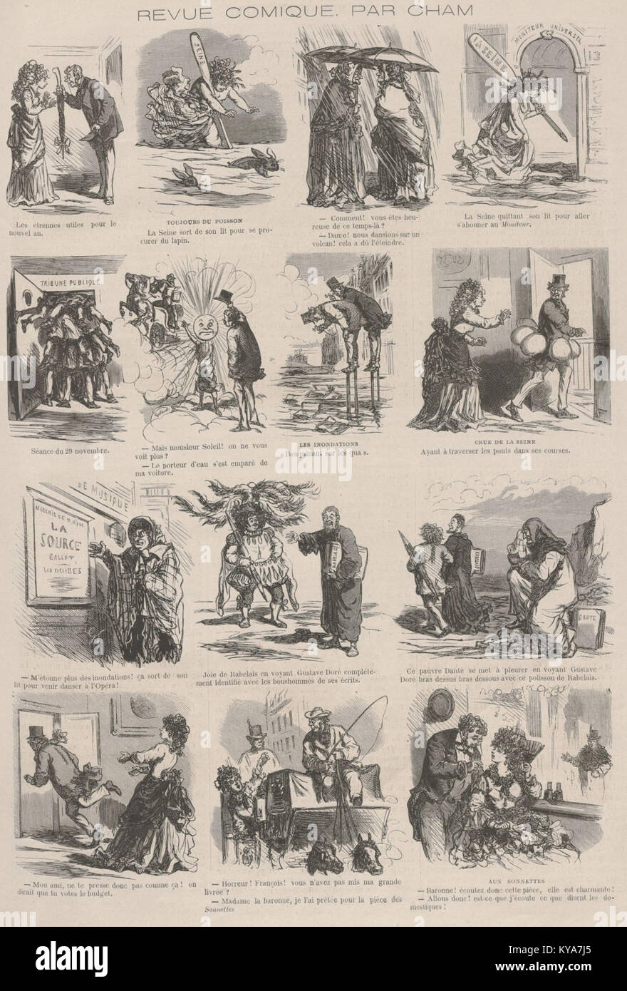 L'illustrazione di Cham in "le Monde Illustré" è una rivista comica che raffigura caricature, scene umoristiche, commenti sociali ed elementi visivi satirici della Francia del XIX secolo. Foto Stock