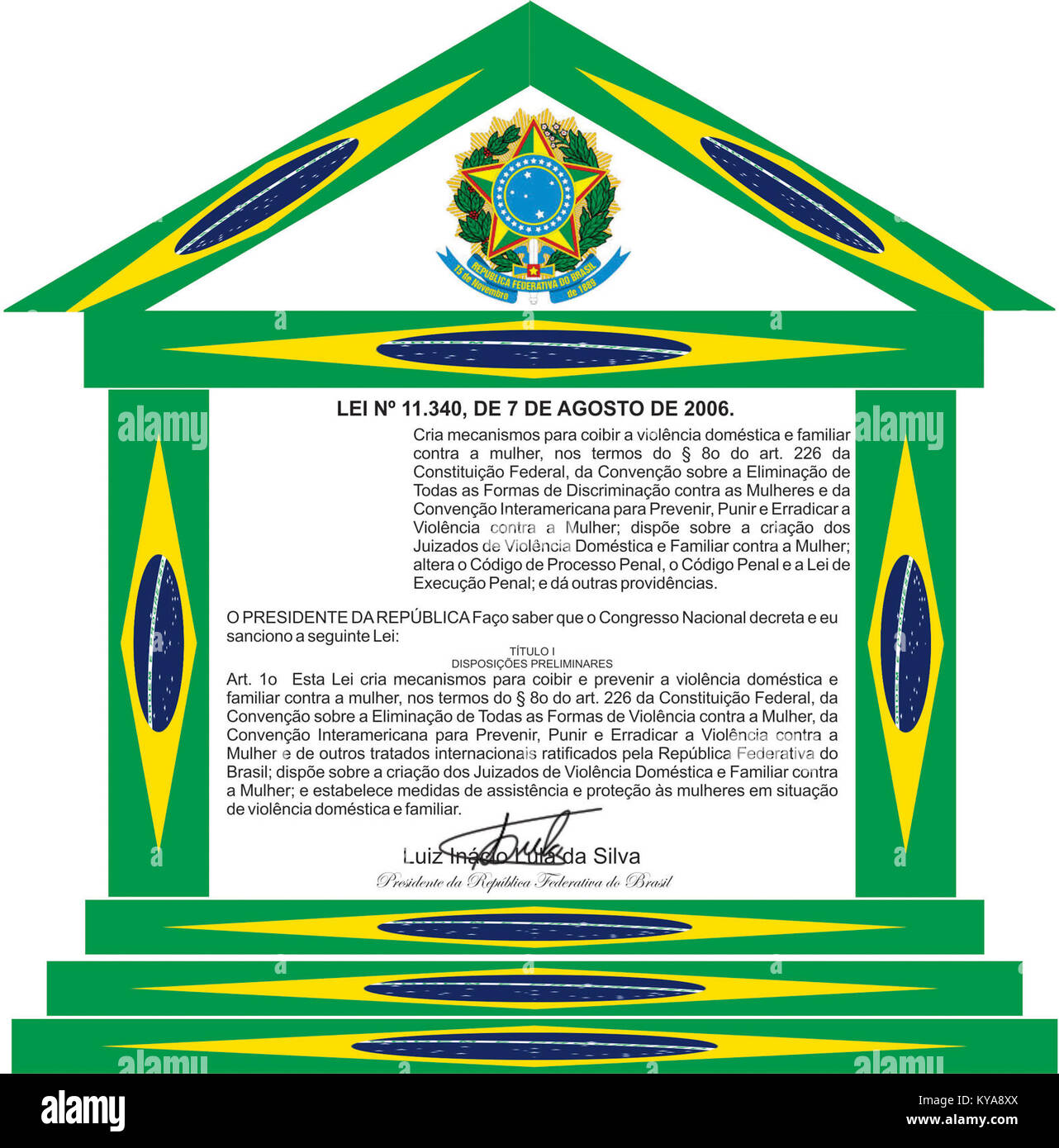 Il Pórtico lei Marinha da Penha è un monumento al diritto marittimo in Brasile, che simboleggia i regolamenti delle operazioni navali e costiere. Foto Stock