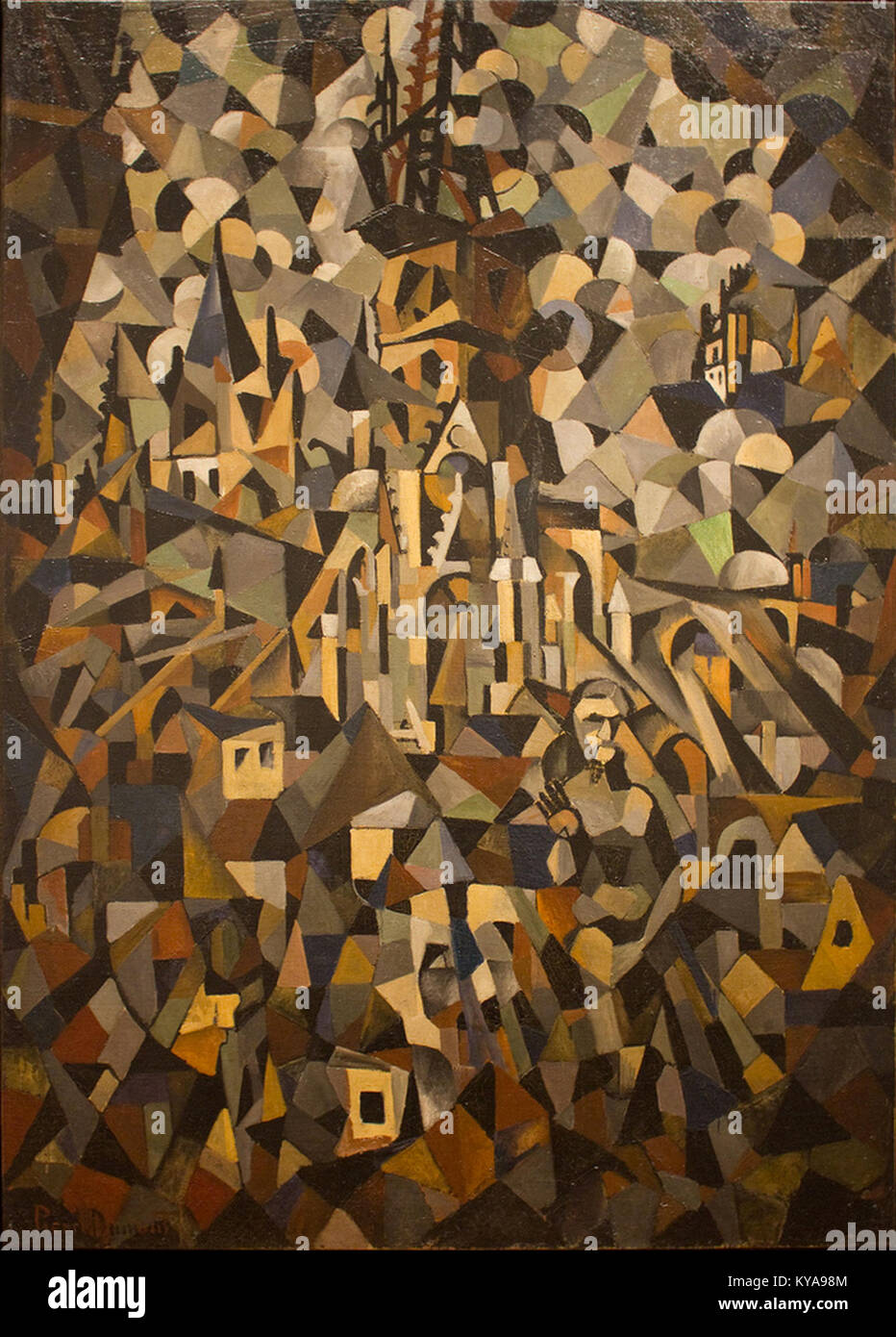 Un dipinto ad olio del 1912 di Pierre Dumont raffigurante la cattedrale di Rouen, che illustra l'interpretazione dell'artista della luce e della struttura all'interno del movimento modernista francese. Foto Stock