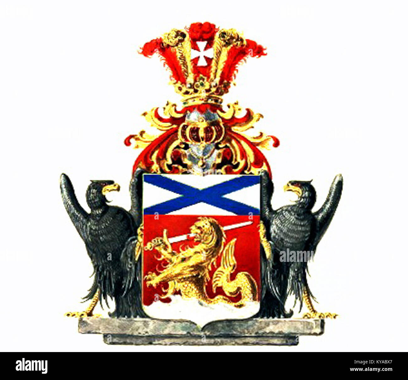 Moneta o medaglia del XIX secolo legata al COA Rudnev, che rappresenta la storia russa e il significato numismatico. Foto Stock