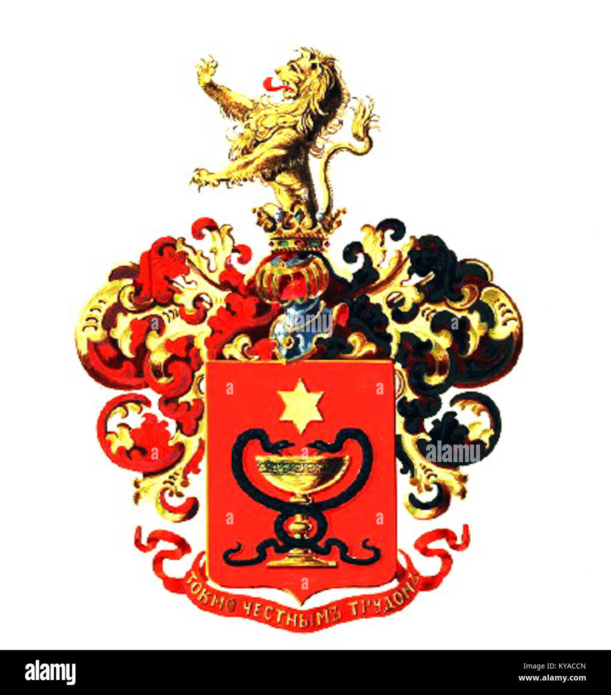 Registrazione araldica "RU COA Gordon XIX, 98" che illustra lo stemma della famiglia Gordon, incluso nella documentazione araldica russa di lignaggi nobili. Foto Stock