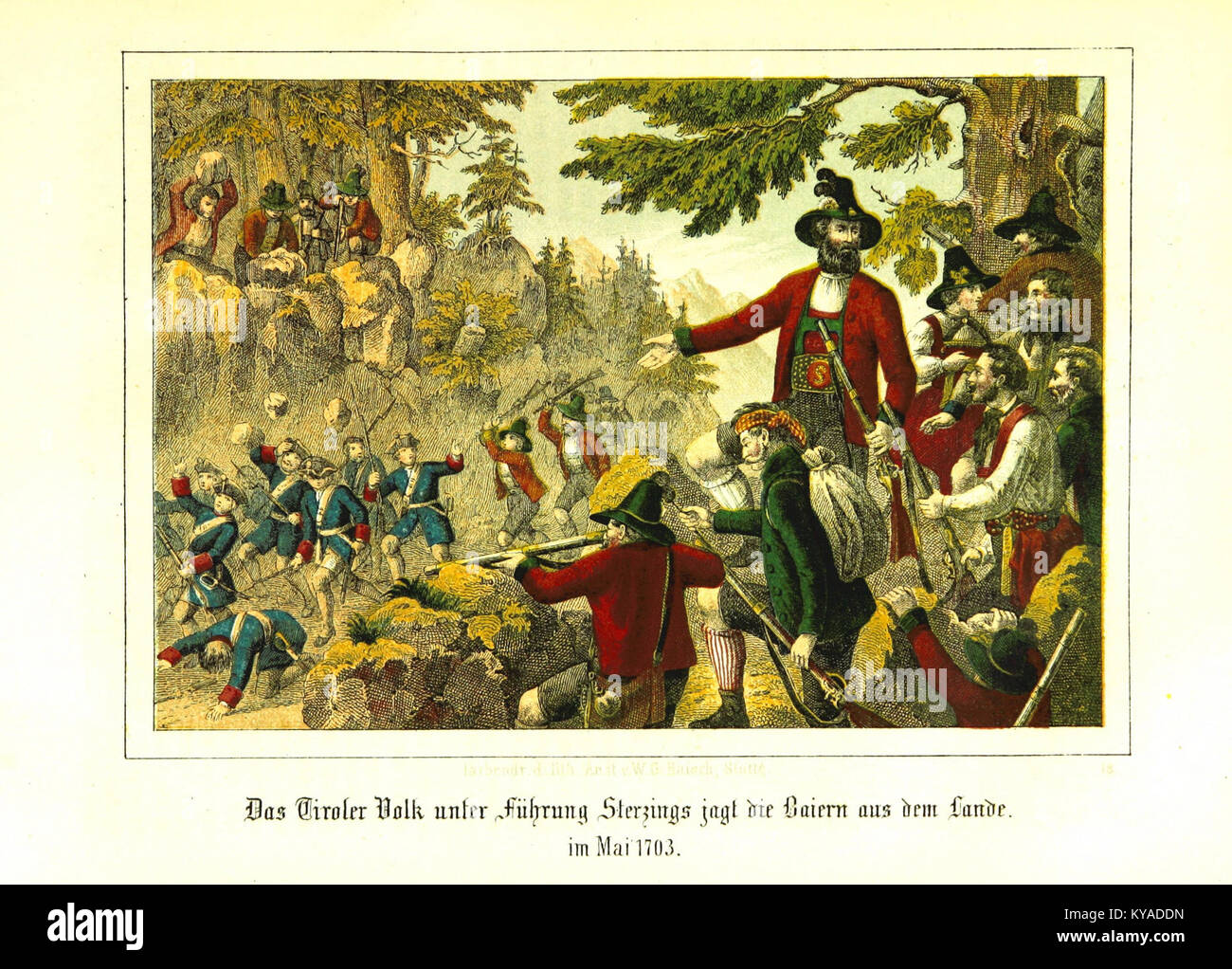 Pagina331 Das Tiroler Volk unter Führung Sterzings jagt die Baiern aus dem Lande im Mai 1703 Foto Stock