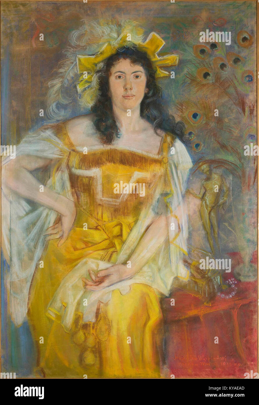 Questo ritratto di Stanisław Wyspiański raffigura Honorata Leszczyńska nel ruolo di Katarzyna, mostrando costume teatrale e ritrattistica polacca dell'inizio del XX secolo. Foto Stock