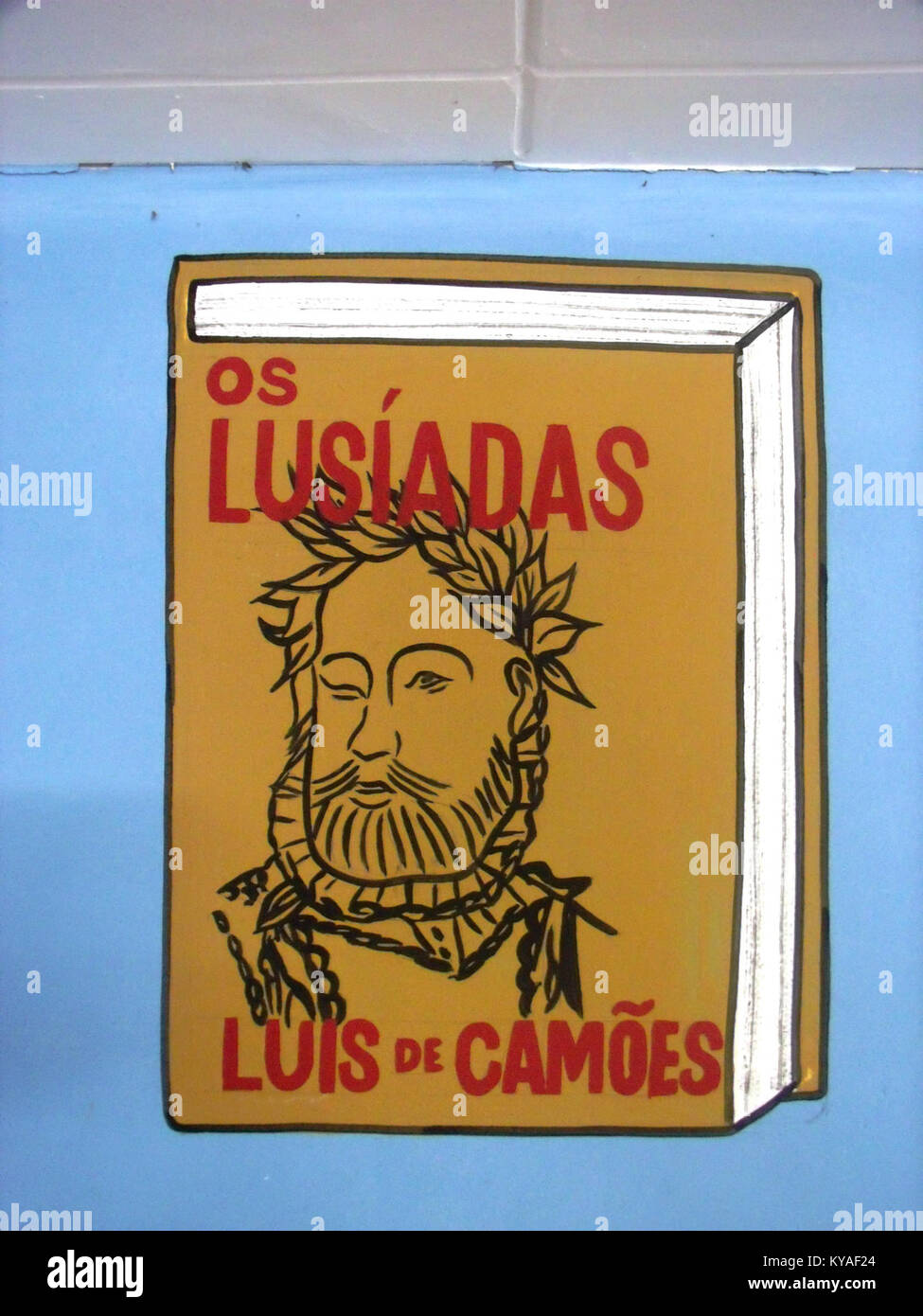 Questa immagine illustra il Lusíadas, un poema epico portoghese di Luís de Camões, che raffigura i viaggi di Vasco da Gama e l'esplorazione marittima del Portogallo. Foto Stock