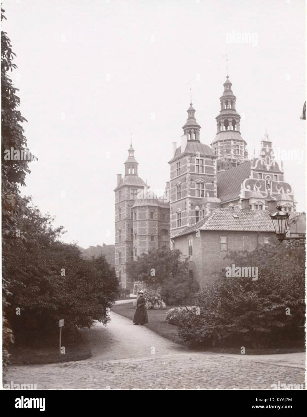 Il castello di Rosenborg a Copenaghen, Danimarca, è una residenza reale in stile rinascimentale costruita all'inizio del XVII secolo, che ospita i gioielli della corona danese e le regalie reali. Foto Stock