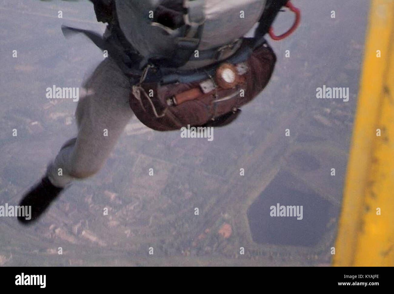 Wyposażenie skoczka na spadochronie zapasowym stoper ho nóż Foto Stock