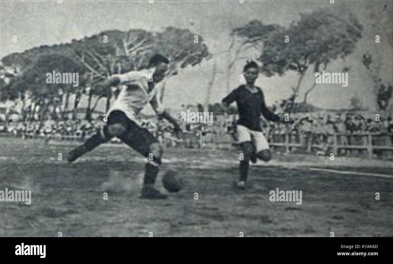 Fotografia del calciatore italiano Virginio Rosetta che giocava per la US Pro Vercelli negli anni '1910-'1920, mostrando la storia del calcio e gli sport di squadra. Foto Stock