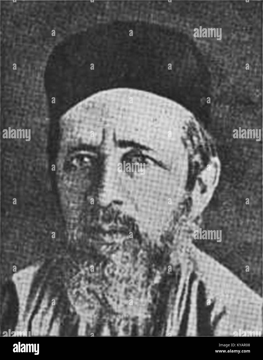 Un ritratto di Rabbi Meir Shmuel Kastel, un importante leader ebreo, riconosciuto per la sua guida spirituale e il suo ruolo all'interno della sua comunità religiosa. Foto Stock