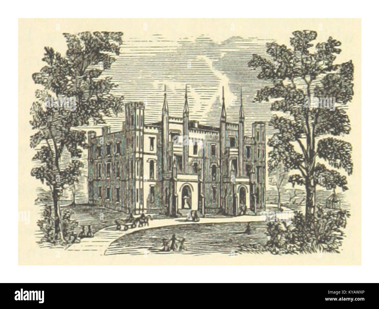 Una sezione del lavoro di Mark Twain del 1883 che fa riferimento al Columbia Female Institute, evidenziando aspetti dell'educazione e del commento sociale negli Stati Uniti durante la fine del XIX secolo. Foto Stock