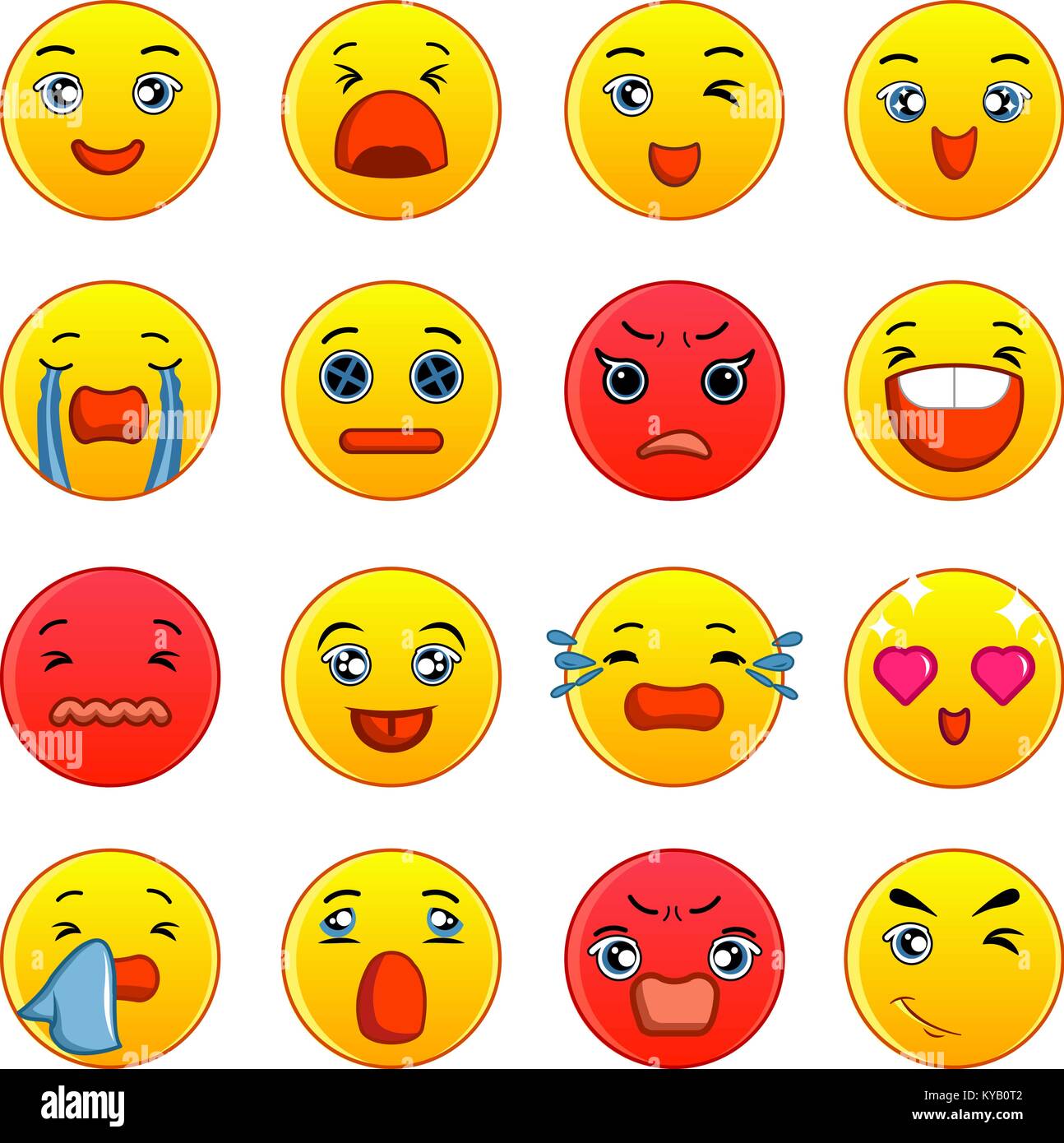 Sorrisi set di icone. Cartoon illustrazione di 16 sorrisi icone vettoriali per il web Illustrazione Vettoriale